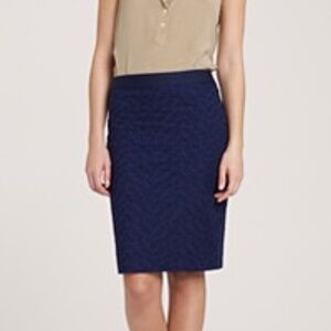 J. Crew Dark Blue 100% Cotton Eyelet Pencil Skirt • Casual Preppy • Size 0 🔴
